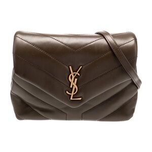 Yves Saint Laurent YSL Brown Leather LouLou Small Crossbody Bag Authentic